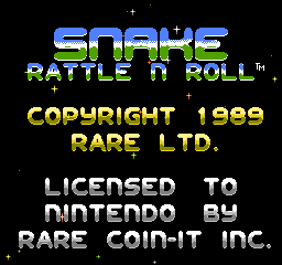 Snake Rattle n Roll (USA) Title Screen